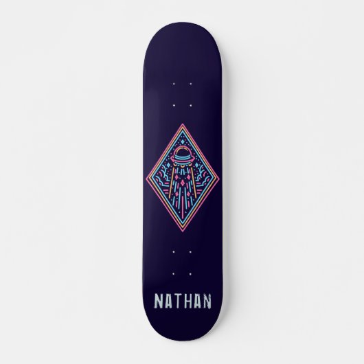 Neon Alien Invasion Persoonlijke naam Persoonlijk Skateboard (Voorkant)