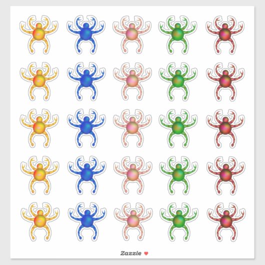 Neon Alien Krabbenwezens Sticker (Vel)