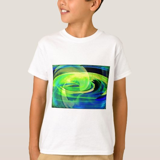 Neon Alien Landschap Abstract T-shirt (Voorkant)