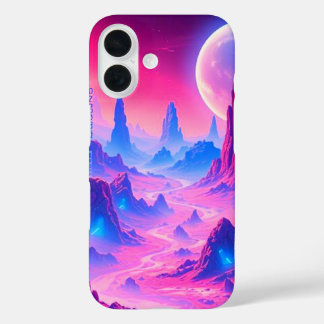 Neon Alien Planet iPhone 16 Hoesje | Sci-Fi Cosmic