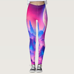 Neon Alien Planet Leggings    Sportkleding