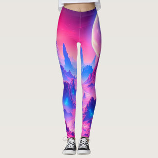 Neon Alien Planet Leggings | Sportkleding