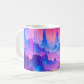 Neon Alien Planet Mok | Sci-Fi Cosmic Coffee Cup (Voorkant links)
