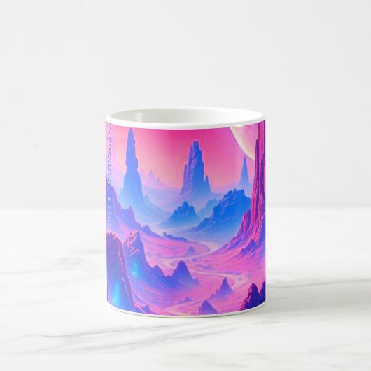 Neon Alien Planet Mok | Sci-Fi Cosmic Coffee Cup (Center)
