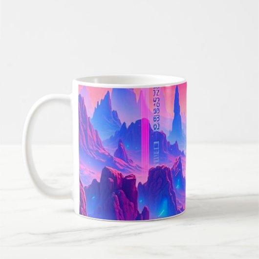 Neon Alien Planet Mok | Sci-Fi Cosmic Coffee Cup (Links)