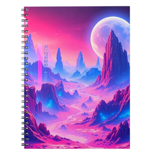 Neon Alien Planet Notitieboek | Sci-Fi Cosmic Jour (Voorkant)