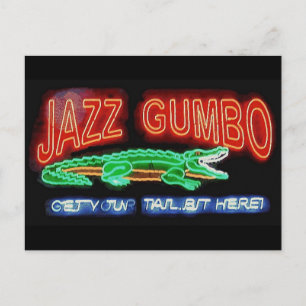Neon Alligator Gumbo Briefkaart