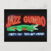 Neon Alligator Gumbo Briefkaart (Voorkant)