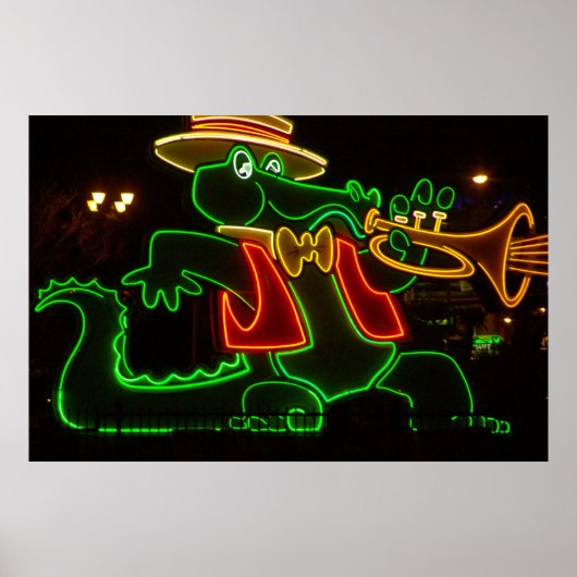 Neon Alligator Poster (Voorkant)