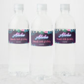 Neon Aloha Birthday Water Fles Label Waterfles Etiket (Flessen)