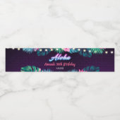 Neon Aloha Birthday Water Fles Label Waterfles Etiket (Enkel label)