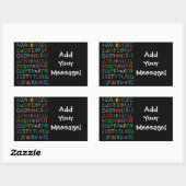 Neon Alphabet Rechthoekige Sticker (Vel)