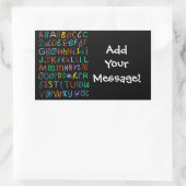 Neon Alphabet Rechthoekige Sticker (Tas)