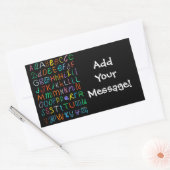 Neon Alphabet Rechthoekige Sticker (Envelop)