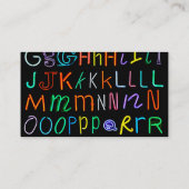 Neon Alphabet Visitekaartje (Achterkant)