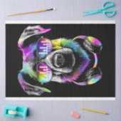 Neon Alsation met hoofdtelefoon Tissue Paper Tissuepapier (Craft)