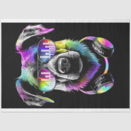 Neon Alsation met hoofdtelefoon Tissue Paper Tissuepapier