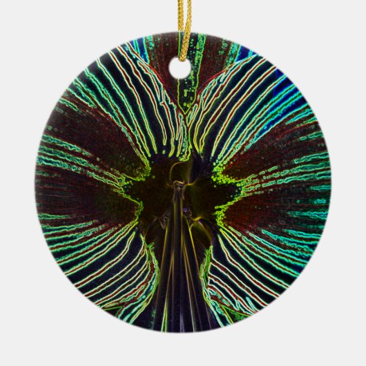 Neon Amaryllis Keramisch Ornament (Voorkant)