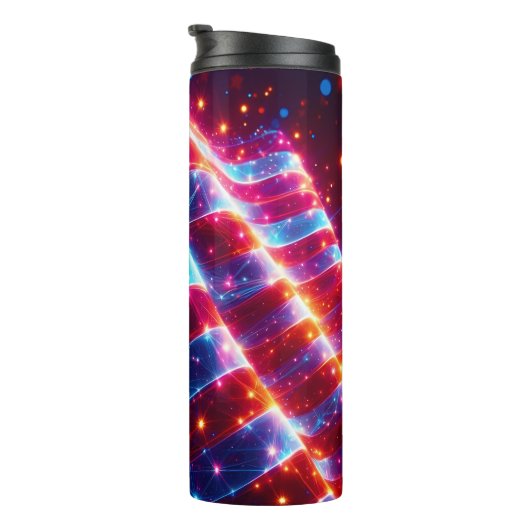 Neon American Flag Night Glow Thermosbeker (Geroteerd rechts)