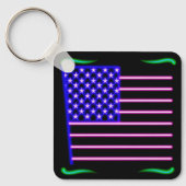 Neon American Flag Sleutelhanger (Voorkant)