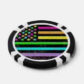 Neon Amerikaanse vlag aanpasbare poker chips (Enkel)