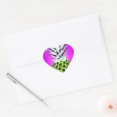 Neon anananaskleurige tropische vruchten Hawaiian Hart Sticker (Envelop)
