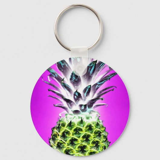 Neon anananaskleurige tropische vruchten Hawaiian Sleutelhanger (Voorkant)