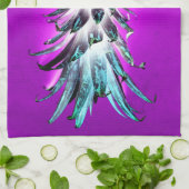 Neon anananaskleurige tropische vruchten Hawaiian Theedoek (Gevouwen)