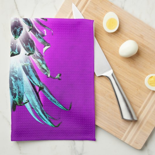 Neon anananaskleurige tropische vruchten Hawaiian Theedoek (Quarter Fold)