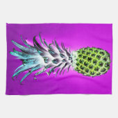 Neon anananaskleurige tropische vruchten Hawaiian Theedoek (Horizontaal)