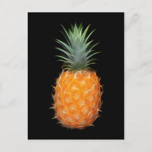 Neon Ananas Glowing Fruit Kunst  Briefkaart