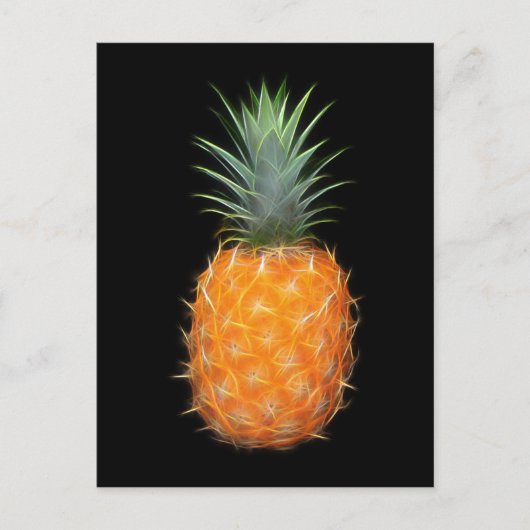 Neon Ananas Glowing Fruit Kunst  Briefkaart (Voorkant)