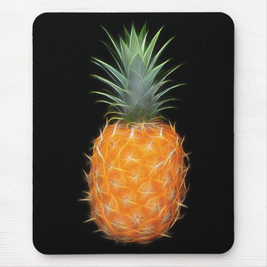 Neon Ananas Glowing Fruit Kunst Muismat (Voorkant)