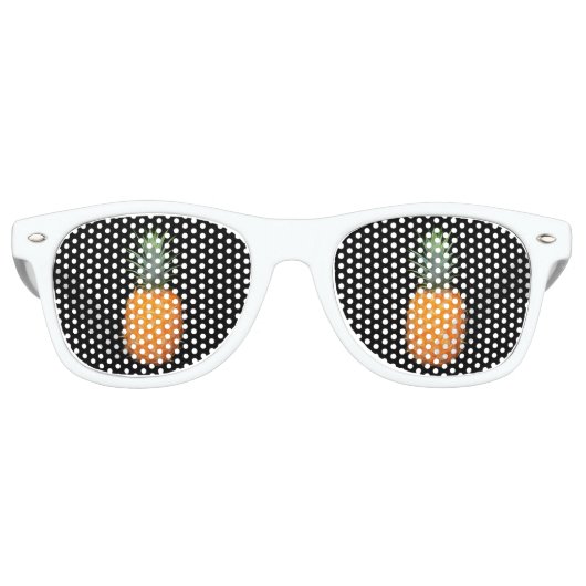 Neon Ananas Glowing Fruit Kunst Retro Zonnebril (Voorkant)