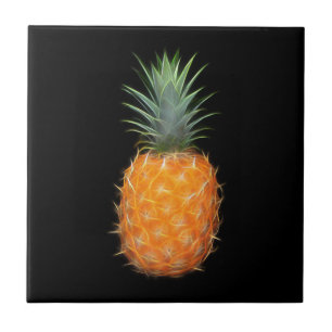 Neon Ananas Glowing Fruit Kunst  Tegeltje