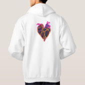 Neon Anatomical Heart Hoodie | artistiek botanisch (Achterkant)