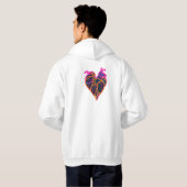 Neon Anatomical Heart Hoodie | artistiek botanisch (Achterkant volledig)