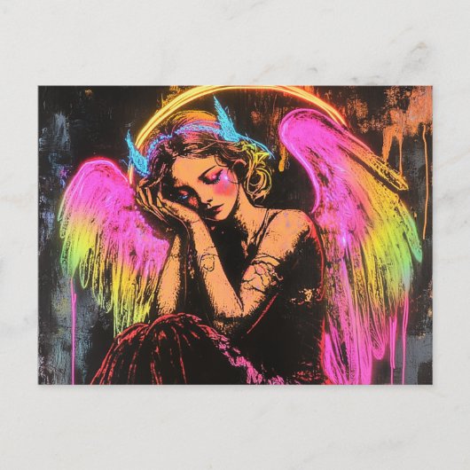 Neon Angel Briefkaart (Voorkant)
