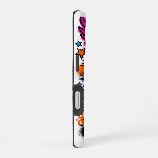 Neon Angel vs Devil Graffiti iPhone 16 case Hoesje (Rechterkant)