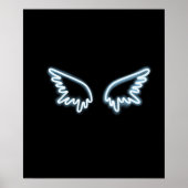 Neon angel wings poster (Voorkant)