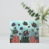 Neon Angelfish Coral Reef Briefkaart (Staand voorkant)