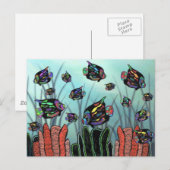 Neon Angelfish Coral Reef Briefkaart (Voorkant / Achterkant)