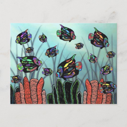 Neon Angelfish Coral Reef Briefkaart (Voorkant)