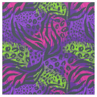 Neon Animal Print Stof