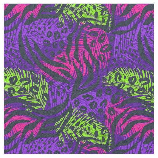Neon Animal Print Stof (Close Up)