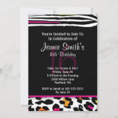 Neon Animal Print Sweet 16 Uitnodiging (Achterkant)