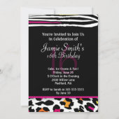 Neon Animal Print Sweet 16 Uitnodiging 2 (Achterkant)