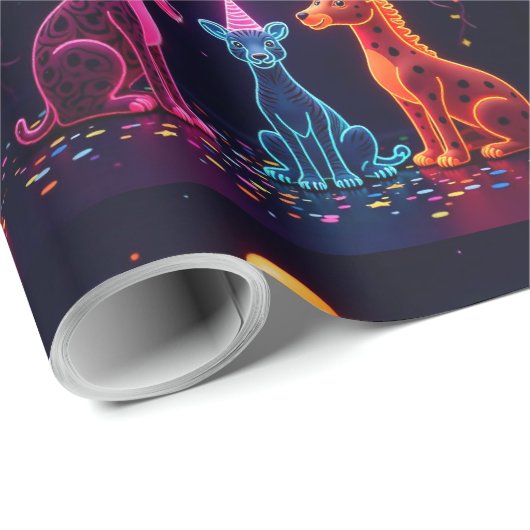 Neon Animal Theme Wrap Cadeaupapier (Rol Hoek)
