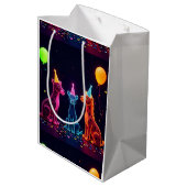 Neon Animal Theme Wrap Medium Cadeauzakje (Achterkant Gekanteld)