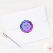 Neon Appreciation Blue Pink Abstract Dank je Ronde Sticker (Envelop)